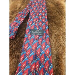 Countess Mara Silk Tie Red Blue Swirl Mens Necktie